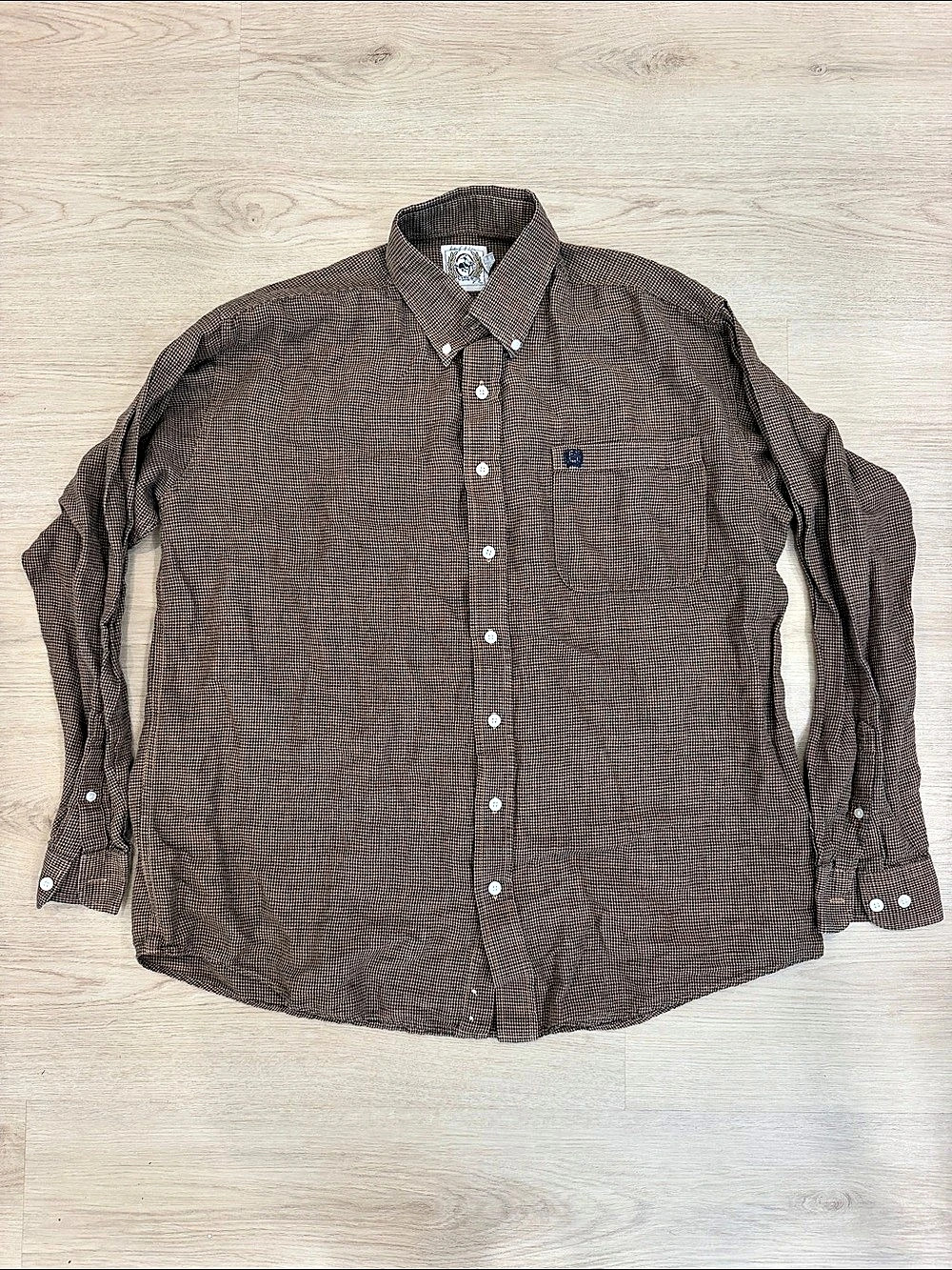 Cinch Men's Brown & Black Checkered Shirt Size Medium